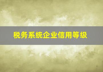 税务系统企业信用等级