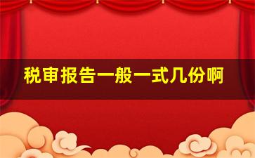 税审报告一般一式几份啊