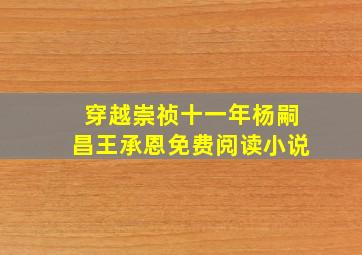 穿越崇祯十一年杨嗣昌王承恩免费阅读小说