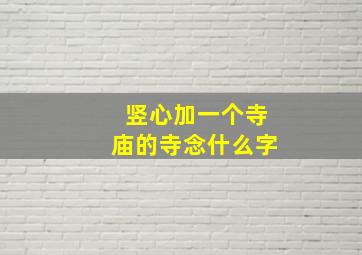 竖心加一个寺庙的寺念什么字