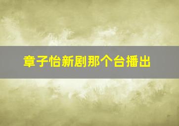 章子怡新剧那个台播出