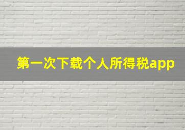 第一次下载个人所得税app