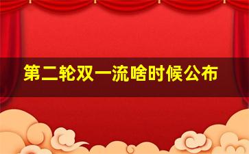 第二轮双一流啥时候公布