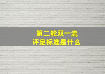 第二轮双一流评定标准是什么