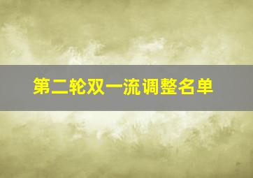 第二轮双一流调整名单