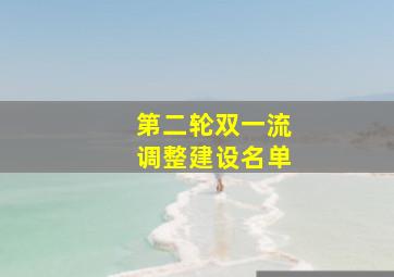 第二轮双一流调整建设名单