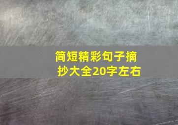 简短精彩句子摘抄大全20字左右