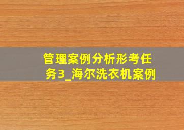 管理案例分析形考任务3_海尔洗衣机案例