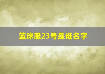 篮球服23号是谁名字