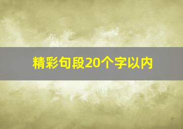 精彩句段20个字以内