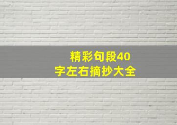 精彩句段40字左右摘抄大全