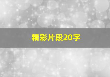 精彩片段20字