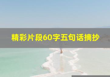 精彩片段60字五句话摘抄