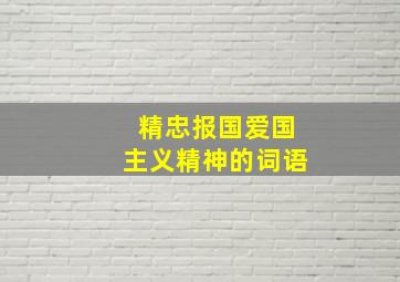 精忠报国爱国主义精神的词语