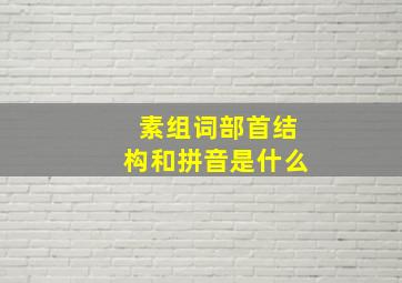 素组词部首结构和拼音是什么