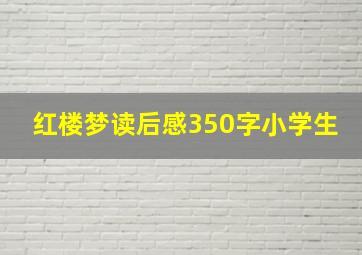 红楼梦读后感350字小学生