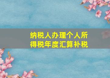 纳税人办理个人所得税年度汇算补税