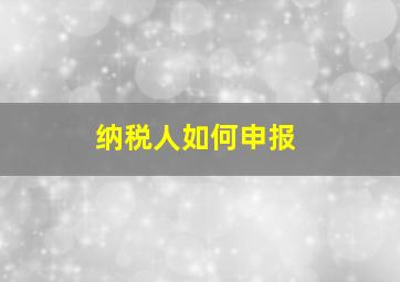 纳税人如何申报