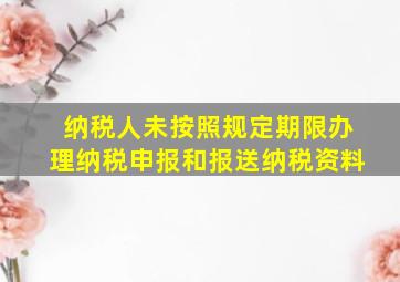 纳税人未按照规定期限办理纳税申报和报送纳税资料