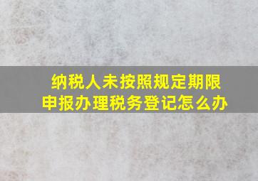 纳税人未按照规定期限申报办理税务登记怎么办