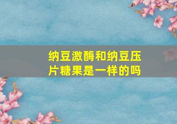 纳豆激酶和纳豆压片糖果是一样的吗