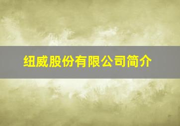 纽威股份有限公司简介