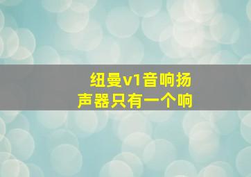 纽曼v1音响扬声器只有一个响