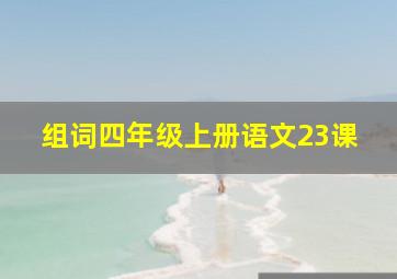 组词四年级上册语文23课