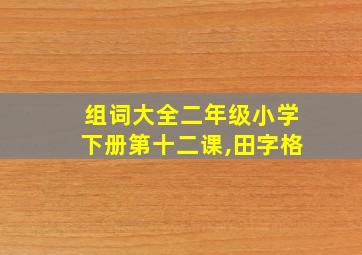 组词大全二年级小学下册第十二课,田字格