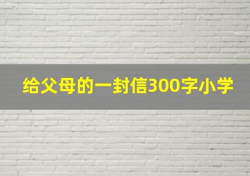 给父母的一封信300字小学