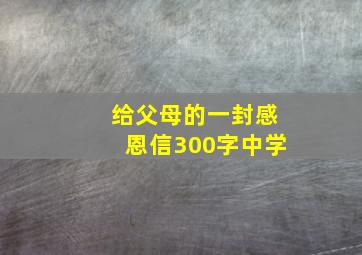 给父母的一封感恩信300字中学