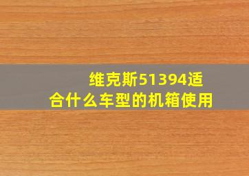 维克斯51394适合什么车型的机箱使用