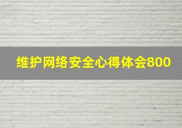 维护网络安全心得体会800