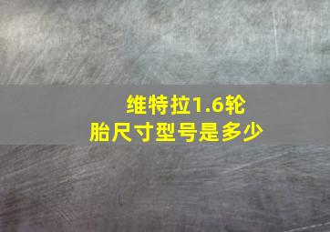 维特拉1.6轮胎尺寸型号是多少