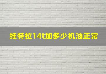 维特拉14t加多少机油正常