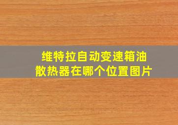 维特拉自动变速箱油散热器在哪个位置图片