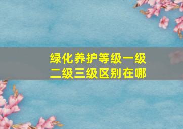 绿化养护等级一级二级三级区别在哪