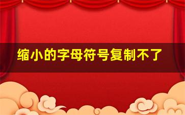 缩小的字母符号复制不了