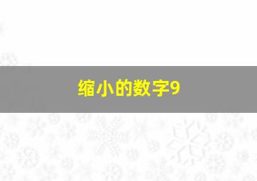 缩小的数字9