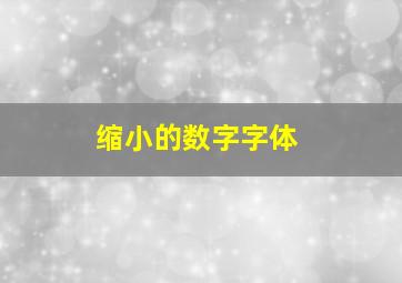 缩小的数字字体