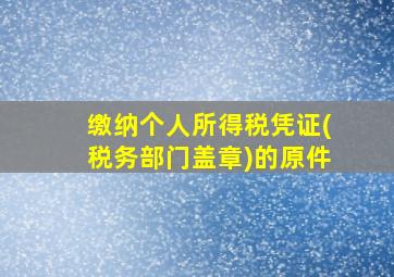 缴纳个人所得税凭证(税务部门盖章)的原件