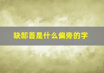 缺部首是什么偏旁的字