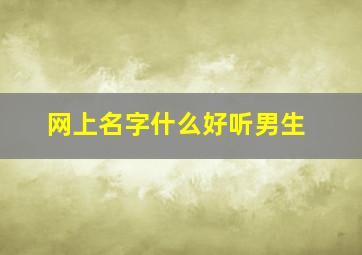 网上名字什么好听男生