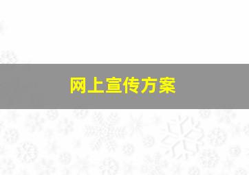 网上宣传方案