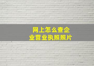 网上怎么查企业营业执照照片