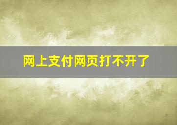 网上支付网页打不开了