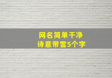 网名简单干净诗意带雪5个字