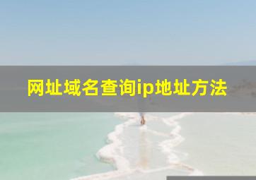 网址域名查询ip地址方法