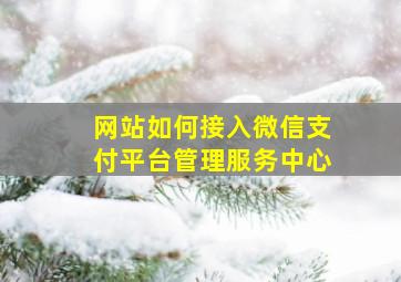 网站如何接入微信支付平台管理服务中心