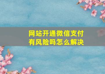 网站开通微信支付有风险吗怎么解决